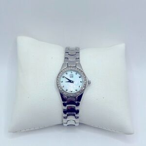 Working! Esquire ESQ by Movado Dainty Minimalist Rhinestone Bezel Swiss Watch